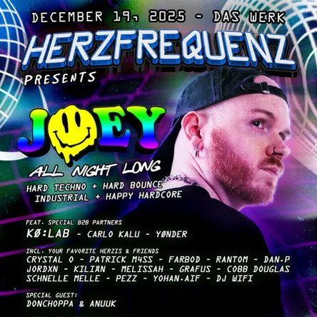 Titelbild zur Veranstaltung HERZFREQUENZ: JOEY ALL NIGHT LONG