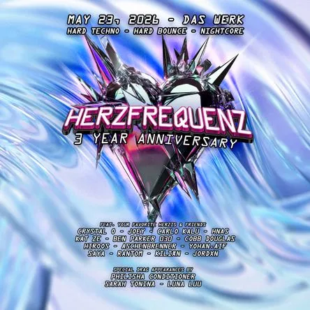 Titelbild zur Veranstaltung HERZFREQUENZ: 3 YEAR ANNIVERSARY