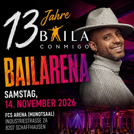 Titelbild zur Veranstaltung Bailarena "13 Jahre Baila Conmigo"