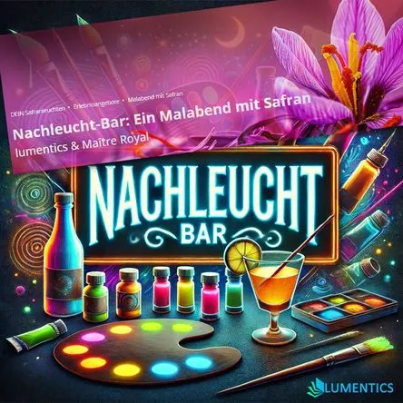 Titelbild zur Veranstaltung Nachleucht-Bar: Ein Malabend mit Safran