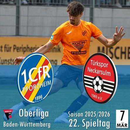 Titelbild zur Veranstaltung 1. CfR Pforzheim - Türkspor Neckarsulm