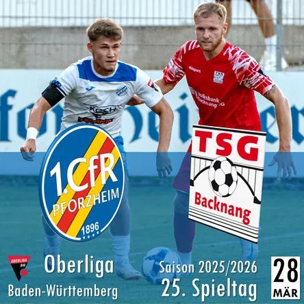 Titelbild zur Veranstaltung 1. CfR Pforzheim - TSG Backnang
