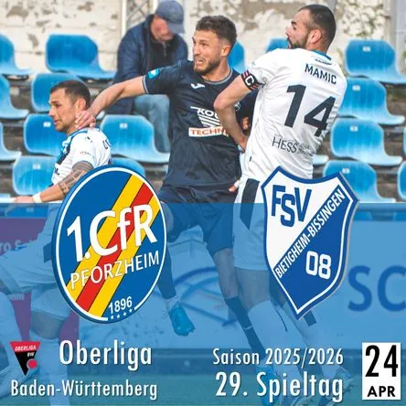 Titelbild zur Veranstaltung 1. CfR Pforzheim - FSV 08 Bie.-Bissingen