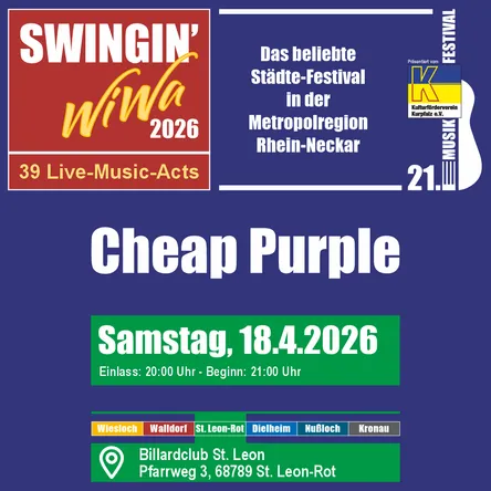 Titelbild zur Veranstaltung Cheap Purple @ SWIWA 2026
