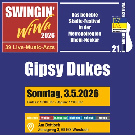 Titelbild zur Veranstaltung Gipsy Dukes @ SWIWA 2026