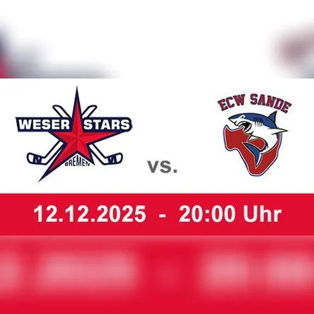 Titelbild zur Veranstaltung Weserstars vs. Jadehaie Sande