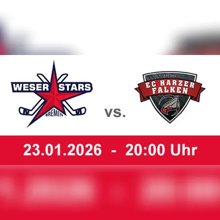 Titelbild zur Veranstaltung WESERSTARS - HARZER FALKEN