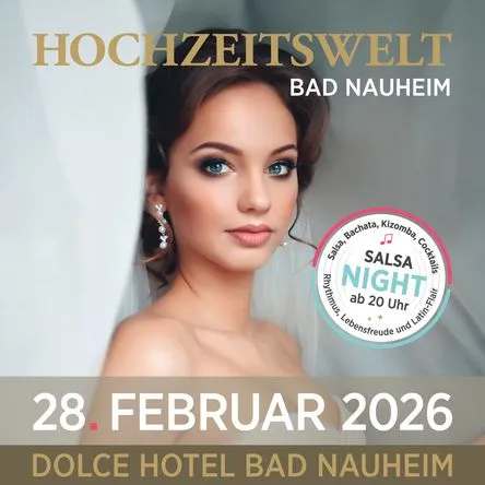 Titelbild zur Veranstaltung HOCHZEITSWELT Bad Nauheim + Salsa Night