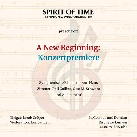 Titelbild zur Veranstaltung A New Beginning: Konzertpremiere