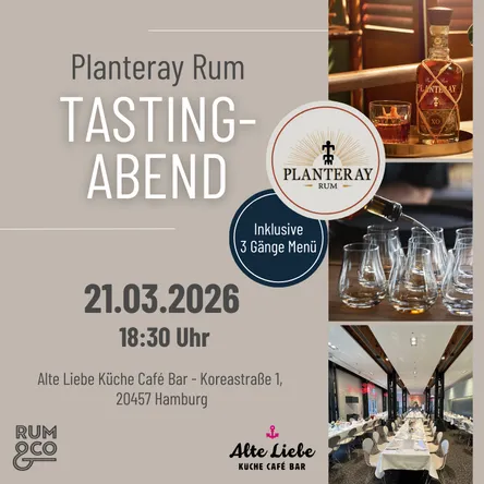 Titelbild zur Veranstaltung Rum & Co x Planteray Rum Tasting-Abend