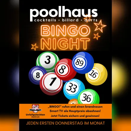 Titelbild zur Veranstaltung BINGO NIGHT im Poolhaus Bremen