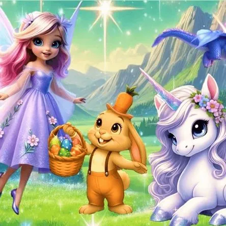 Titelbild zur Veranstaltung Puppentheater-Glittery&das Oster-Einhorn