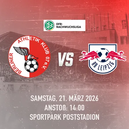 Titelbild zur Veranstaltung BAK U19 vs. RB Leipzig U19