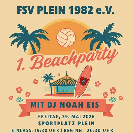 Titelbild zur Veranstaltung 1. Beachparty Plein