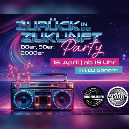 Titelbild zur Veranstaltung Zurück in die Zukunft 80er, 90er, 2000er