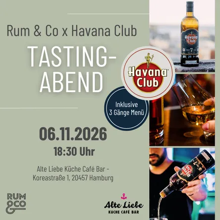 Titelbild zur Veranstaltung Rum & Co x Havana Club Tasting-Abend