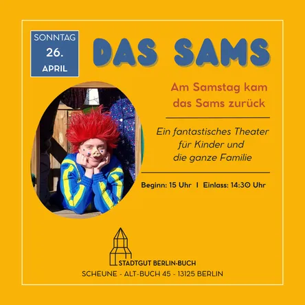 Titelbild zur Veranstaltung Das Sams –Am Samstag kam das Sams zurück