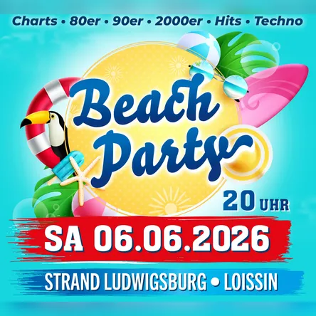 Titelbild zur Veranstaltung BEACHPARTY w/Strand Ludwigsburg
