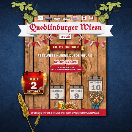 Titelbild zur Veranstaltung Quedlinburger Wiesn 02.10.2026