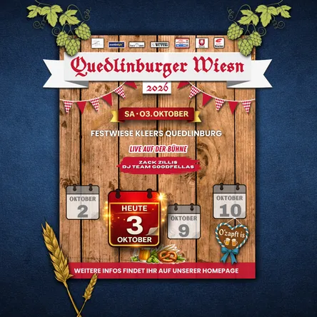 Titelbild zur Veranstaltung Quedlinburger Wiesn 03.10.2026