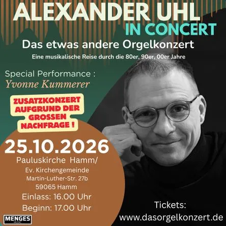 Titelbild zur Veranstaltung Alexander Uhl - Das Orgelkonzert