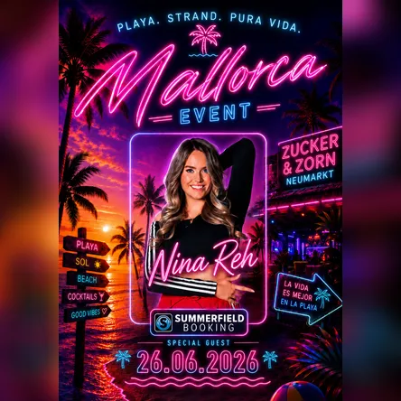 Titelbild zur Veranstaltung Mallorca Event Nina Reh
