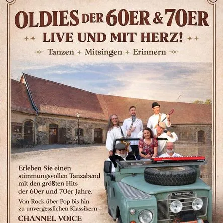 Titelbild zur Veranstaltung Oldies der 60er & 70er Live & mit Herz!