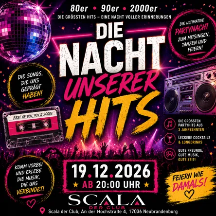 Titelbild zur Veranstaltung DIE NACHT UNSERER HITS