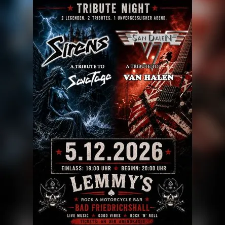 Titelbild zur Veranstaltung Savatage & Van Halen Tribute Night