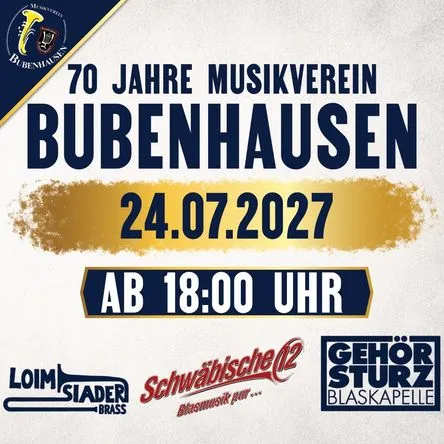 Titelbild zur Veranstaltung 70 Jahre Musikverein Bubenhausen