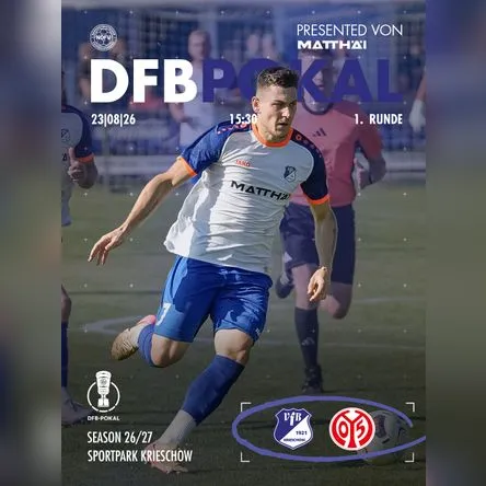 Titelbild zur Veranstaltung VfB Krieschow - 1. FSV Mainz 05