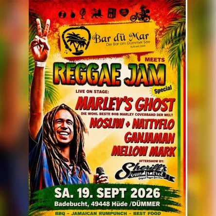 Titelbild zur Veranstaltung BAR DÜ MAR MEETS REGGAE JAM 2026