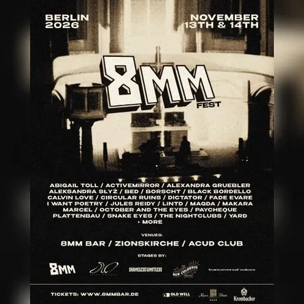 Titelbild zur Veranstaltung 8MM Fest 2026 13th +14th Nov