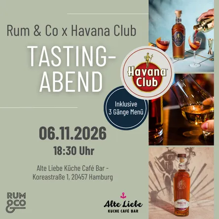 Titelbild zur Veranstaltung Rum & Co x Havana Club Tasting-Abend