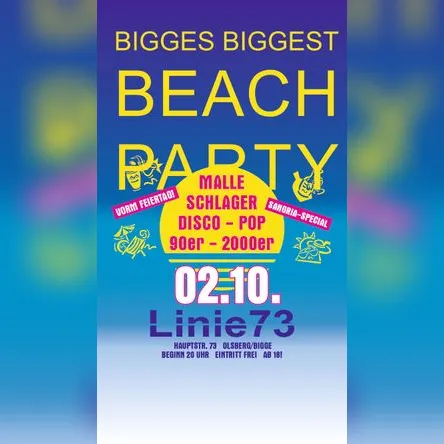 Titelbild zur Veranstaltung Bigges biggest Beachparty