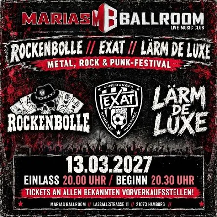 Titelbild zur Veranstaltung Rockenbolle // Exat // Lärm de Luxe