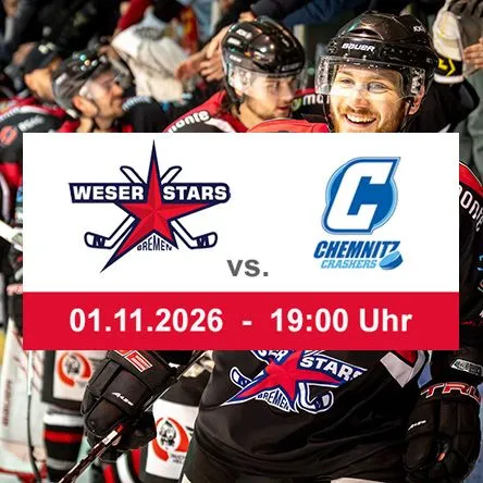 Titelbild zur Veranstaltung Weserstars Bremen - Chemnitz Crashers