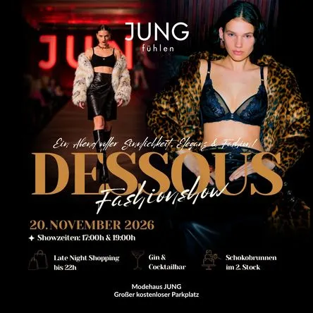 Titelbild zur Veranstaltung JUNG - Dessous Fashionshow 20.11.2026